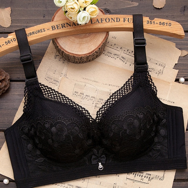 Lace Floral Cross Bra Backless Sexy Lingerie Comfort Seamless Push Up Bra